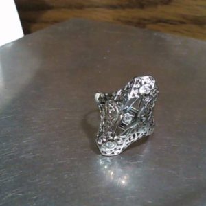 Ring 14K Gold WHITE GOLD 1.5 DWT