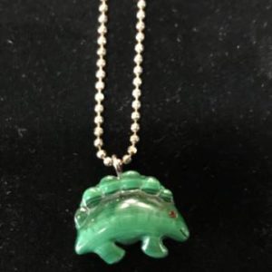 MIGNON FAGET STEGOSAURUS MALACHITE Necklace STERLING SILVER STERLING SILVER SIZE:16″ 7.0 DWT